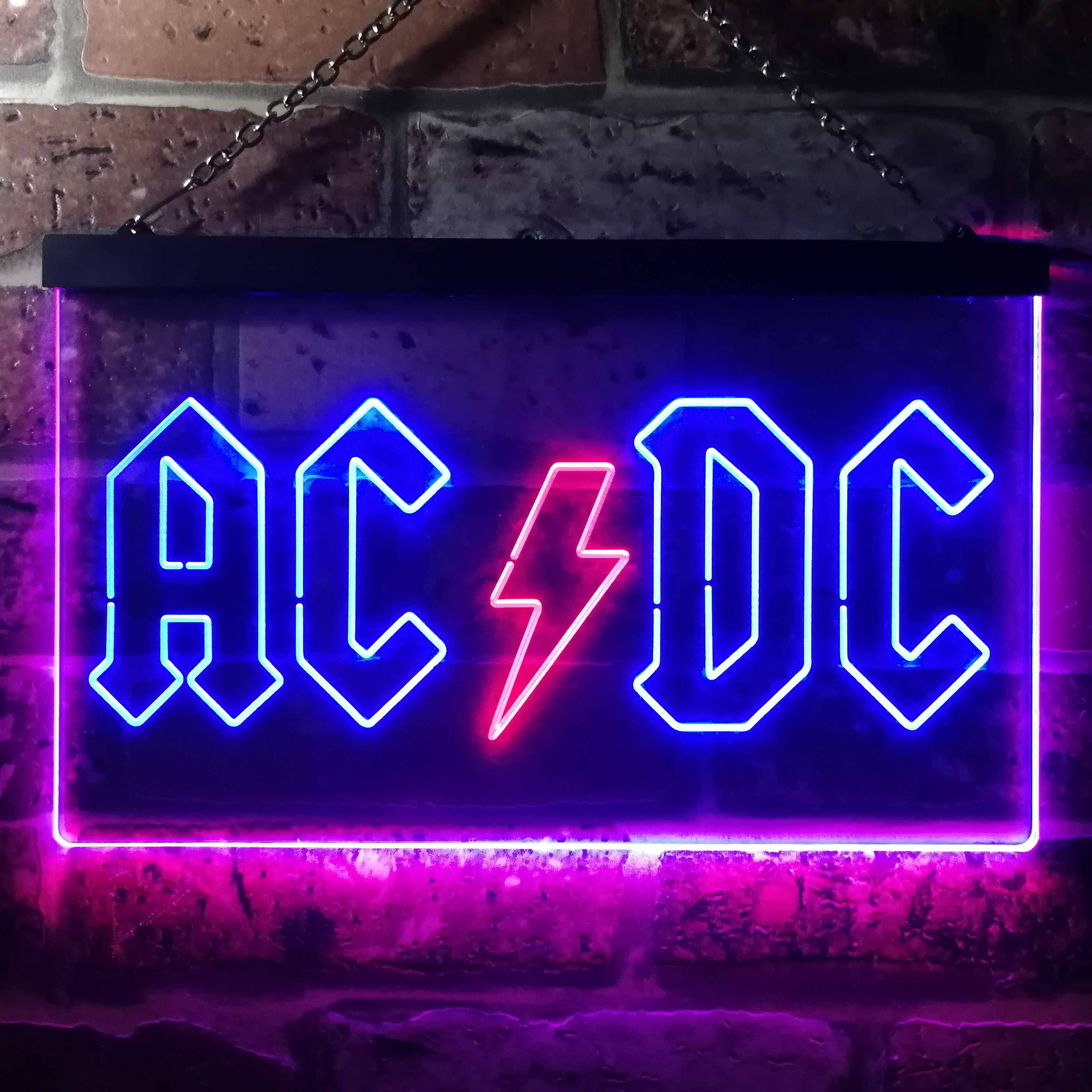 AC DC Logo 1 Dual LED Neon Light Sign